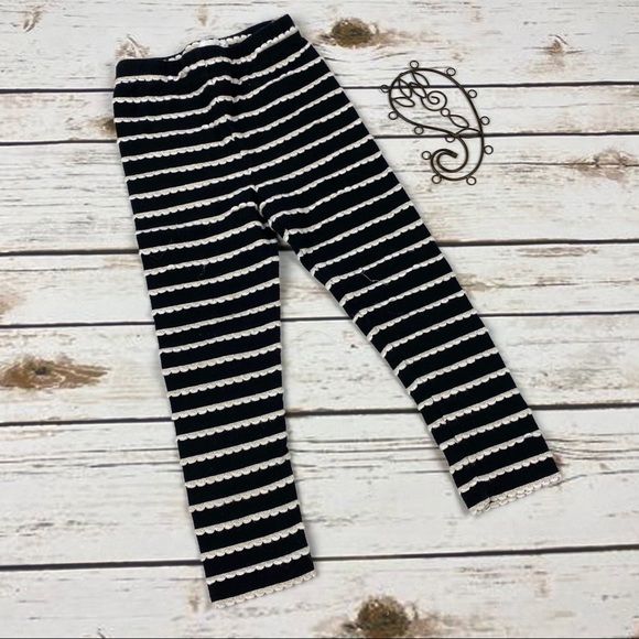Mud Pie Other - Mudpie Girls Pants 3t Black White Striped Ruffle